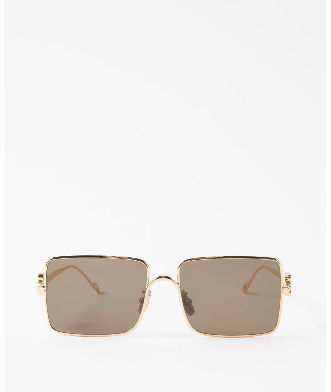 LOEWE Золотые металлические солнцезащитные очки, фото 8