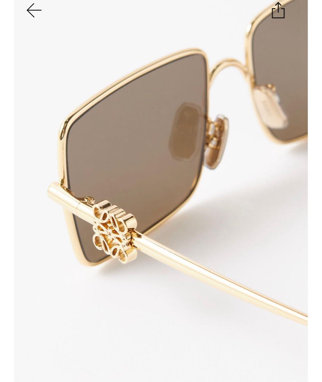 LOEWE Золотые металлические солнцезащитные очки, фото 3
