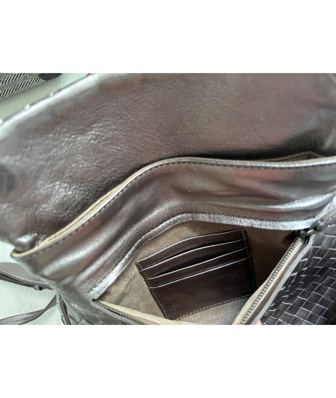 BOTTEGA VENETA Коричневая кожаная сумка через плечо, фото 5