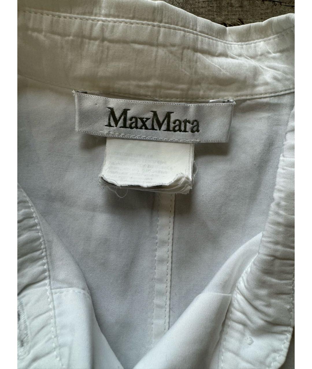 MAX MARA Белая хлопковая рубашка, фото 7