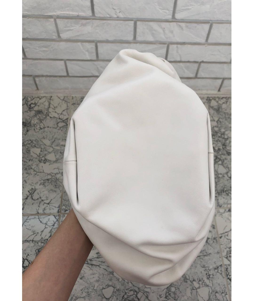 BOTTEGA VENETA Белая кожаная сумка с короткими ручками, фото 5