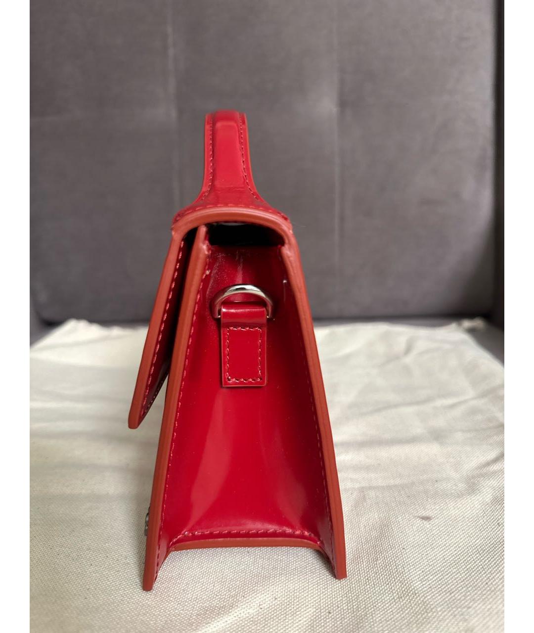 JACQUEMUS Красная сумка через плечо из лакированной кожи, фото 4