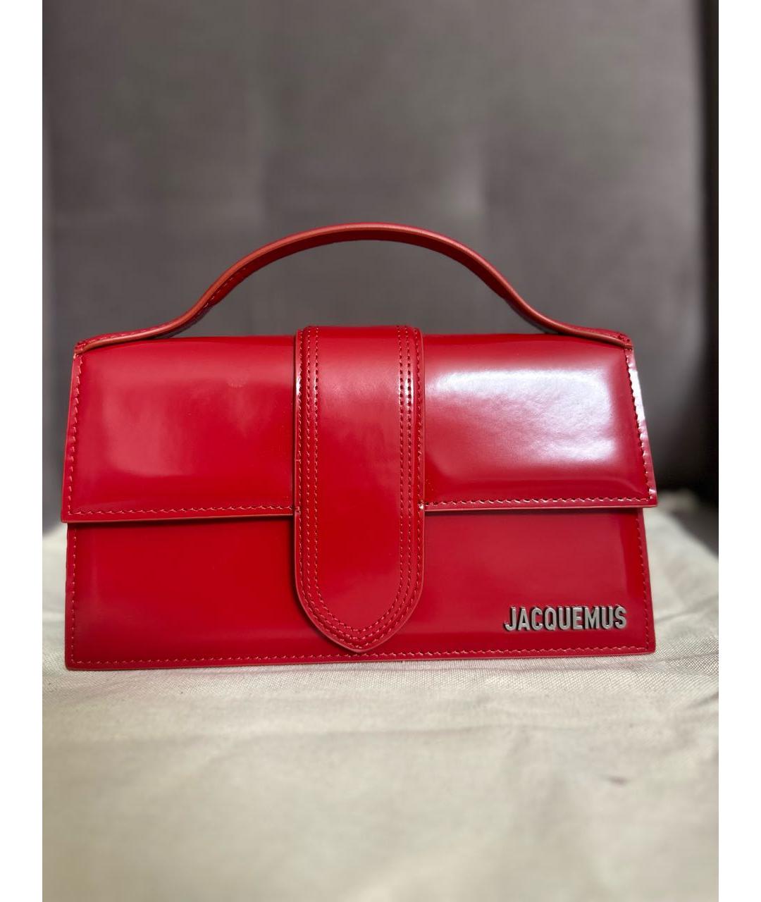 JACQUEMUS Красная сумка через плечо из лакированной кожи, фото 9