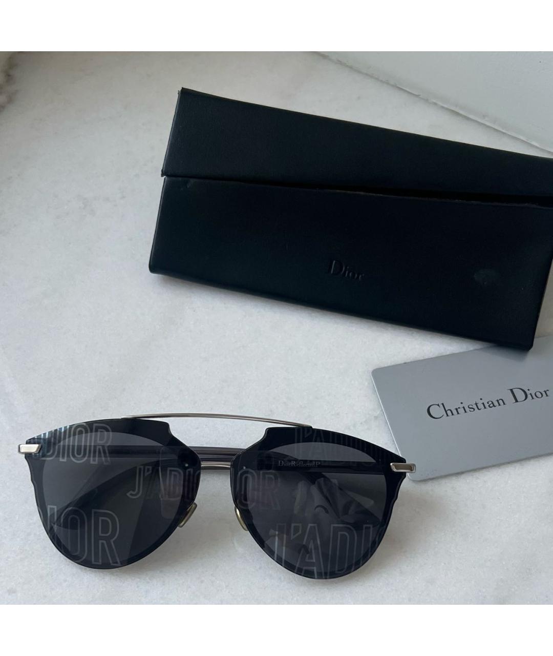 CHRISTIAN DIOR Черные металлические солнцезащитные очки, фото 4