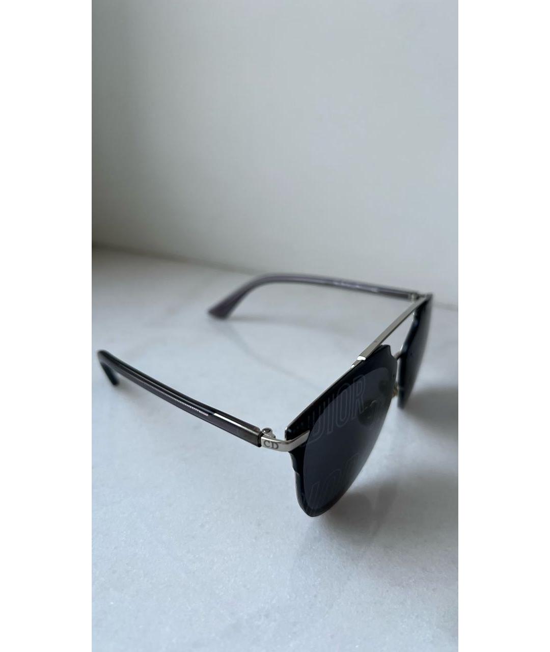 CHRISTIAN DIOR Черные металлические солнцезащитные очки, фото 2