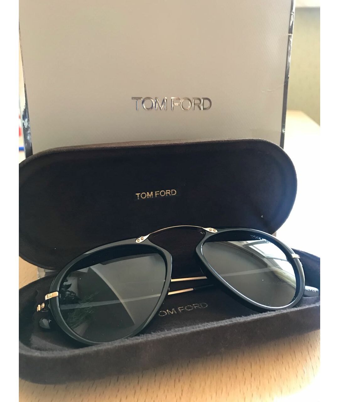 TOM FORD Черные пластиковые солнцезащитные очки, фото 4