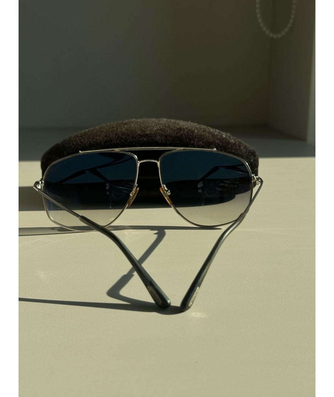 TOM FORD Серые металлические солнцезащитные очки, фото 5