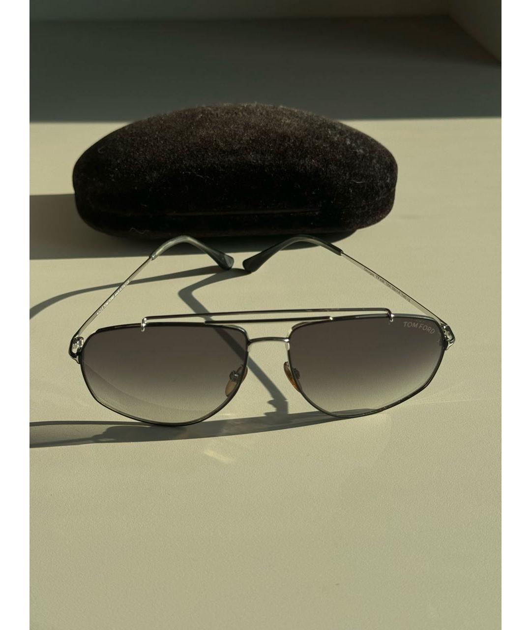 TOM FORD Серые металлические солнцезащитные очки, фото 2