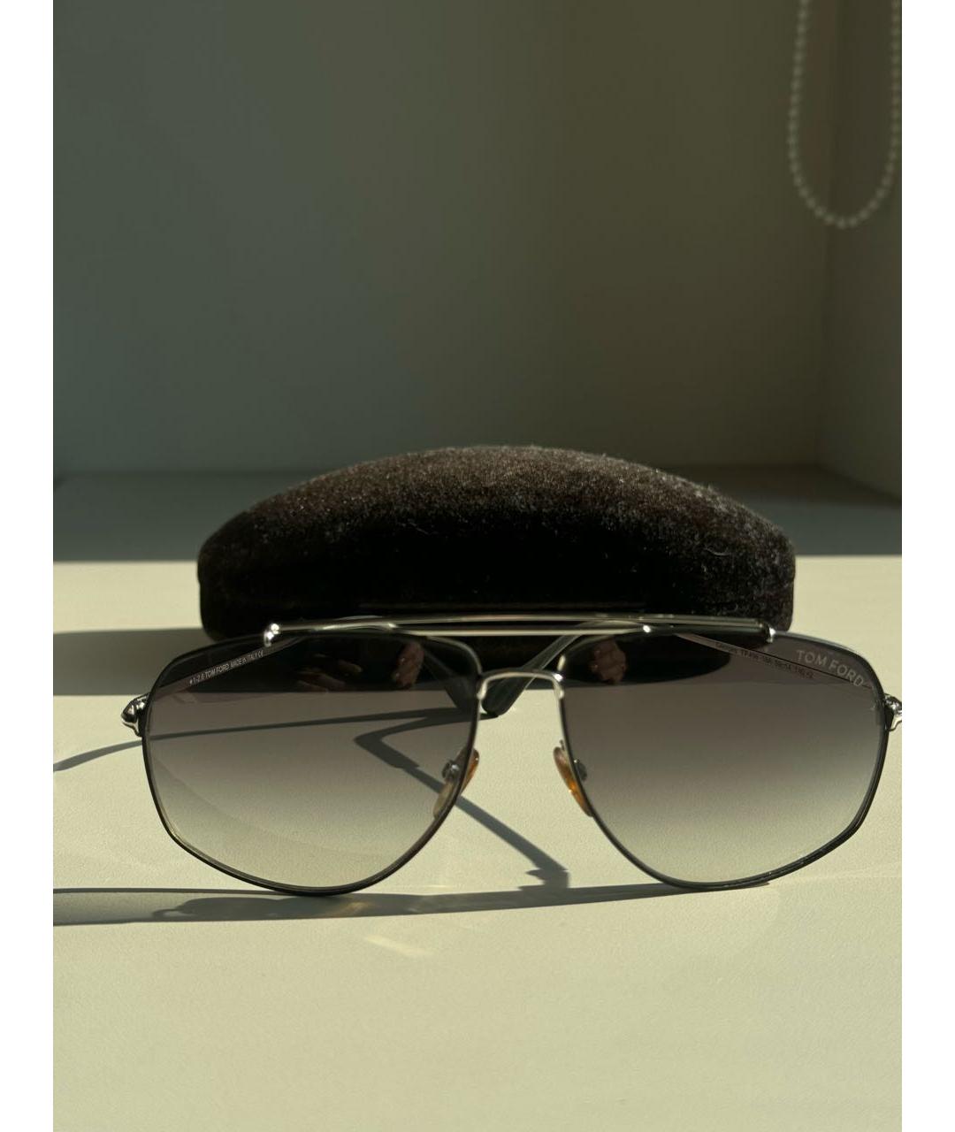 TOM FORD Серые металлические солнцезащитные очки, фото 6