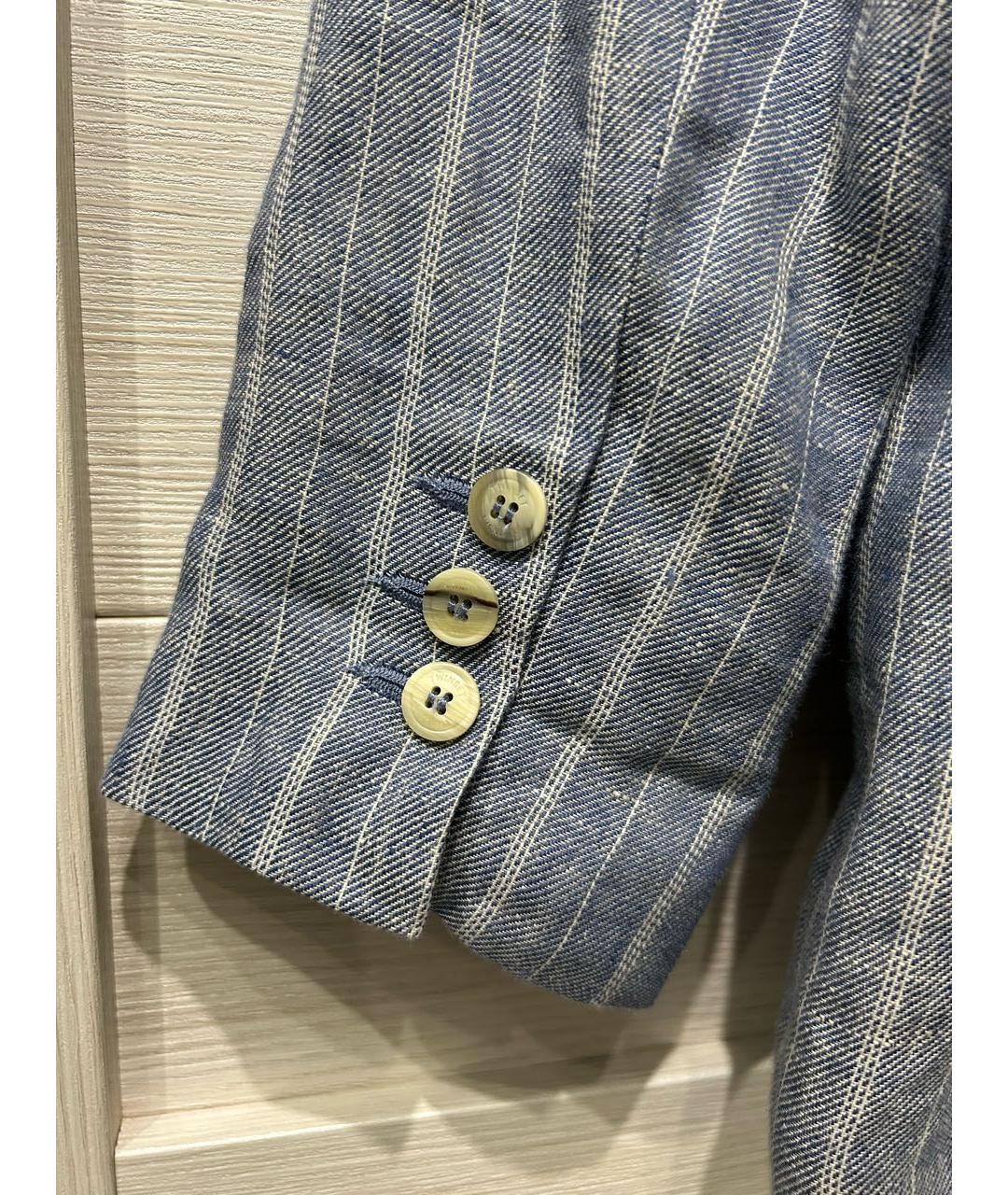 TWIN-SET Голубой льняной жакет/пиджак, фото 5