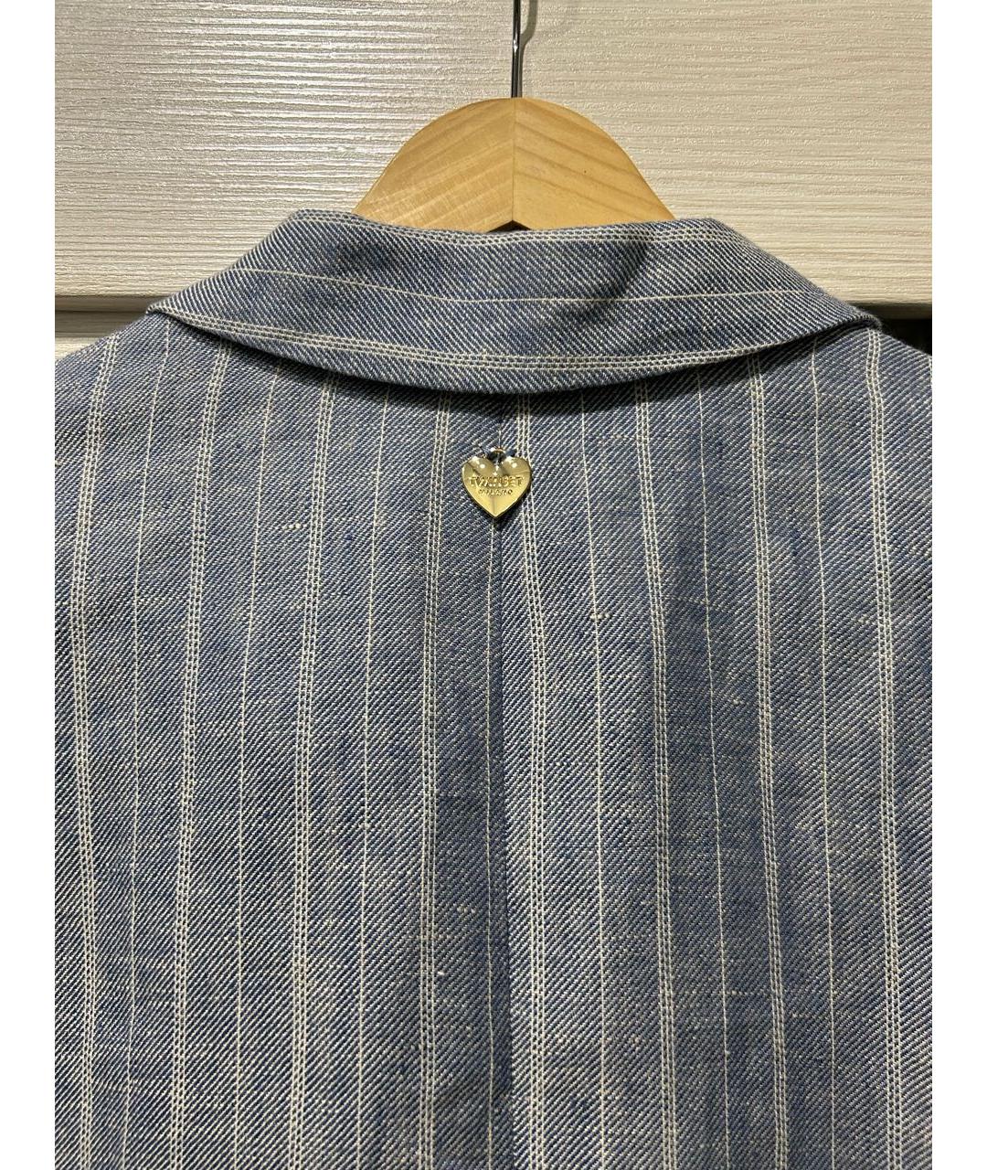 TWIN-SET Голубой льняной жакет/пиджак, фото 4