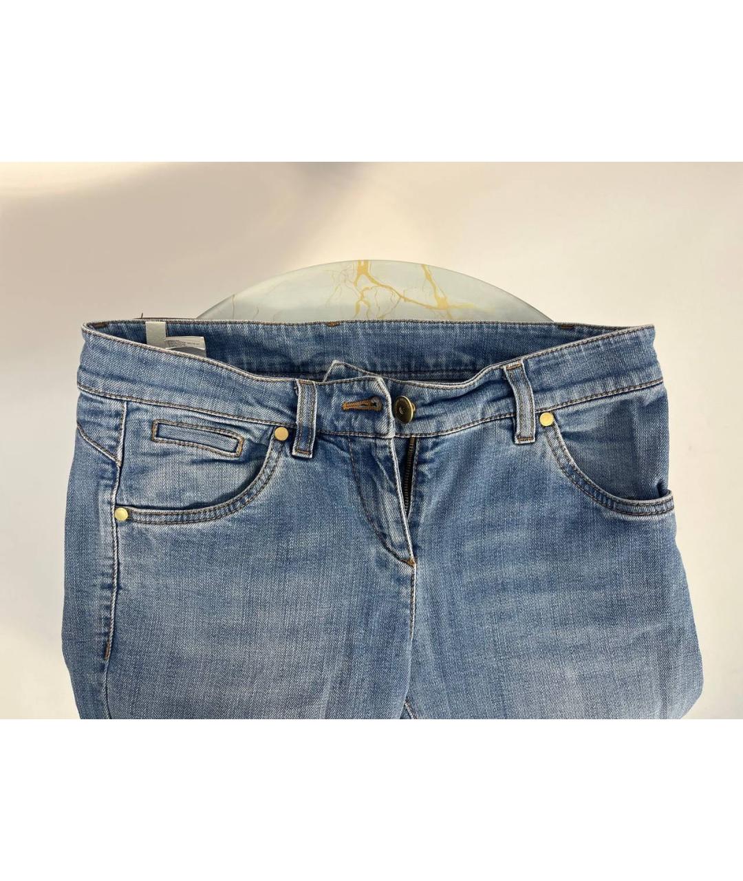 BRUNELLO CUCINELLI Синие хлопковые прямые джинсы, фото 7