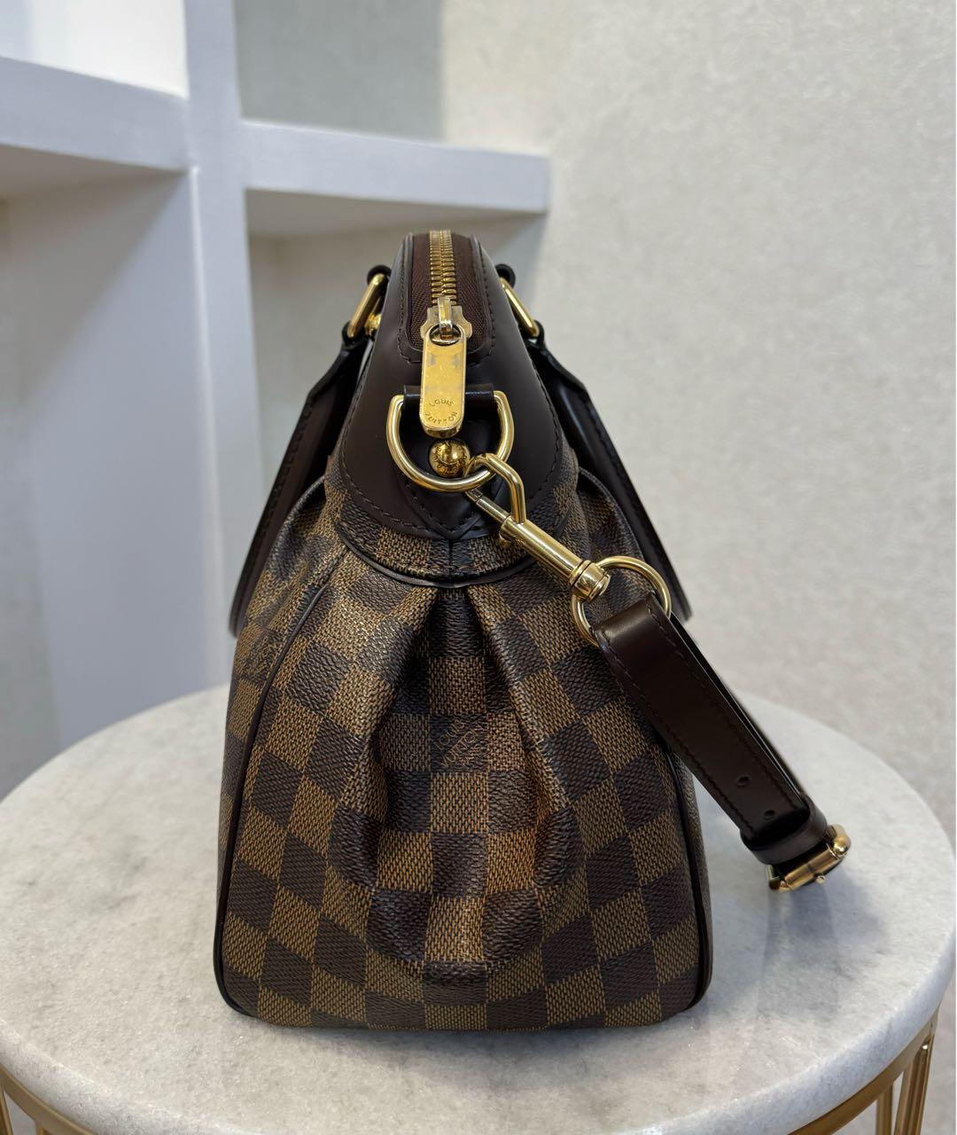 LOUIS VUITTON Коричневая кожаная сумка тоут, фото 7