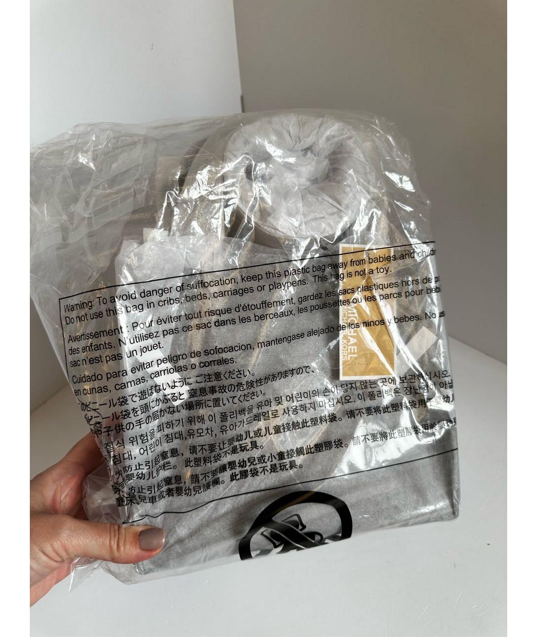 MICHAEL KORS Бежевая кожаная сумка через плечо, фото 6
