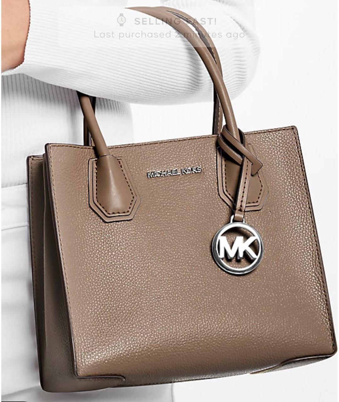 MICHAEL KORS Бежевая кожаная сумка через плечо, фото 2