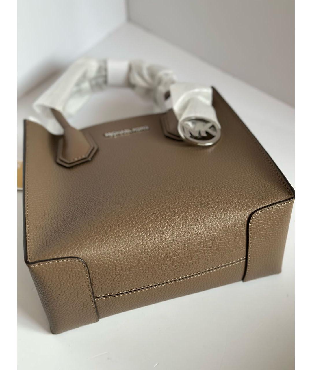 MICHAEL KORS Бежевая кожаная сумка через плечо, фото 7