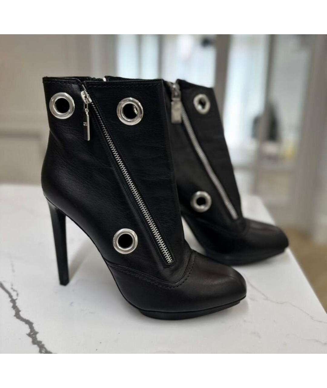 ALEXANDER MCQUEEN Черные кожаные ботильоны, фото 6