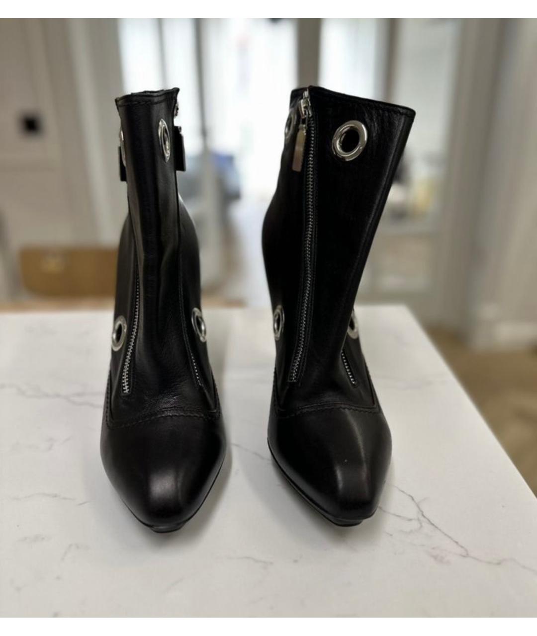 ALEXANDER MCQUEEN Черные кожаные ботильоны, фото 2