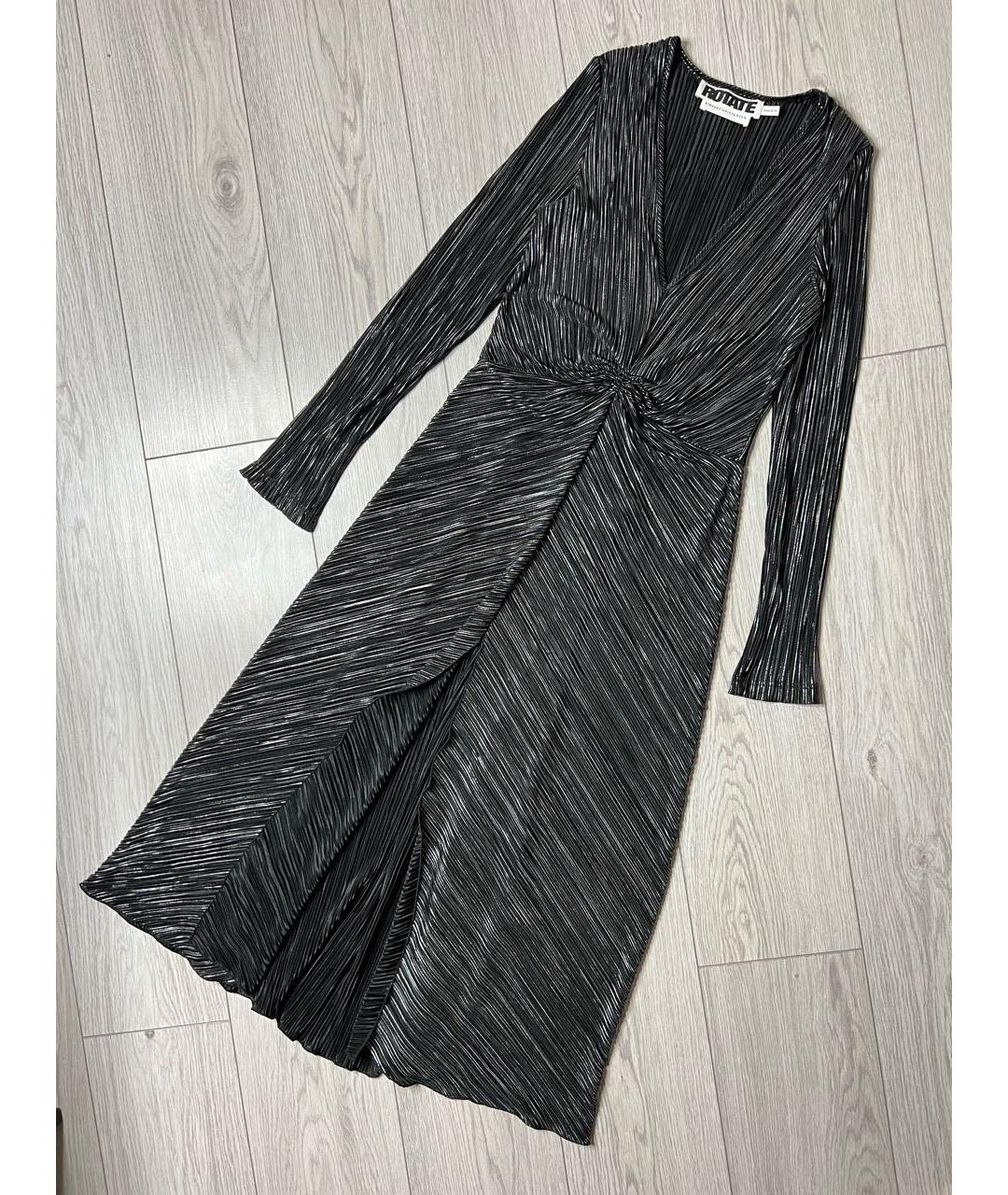 ROTATE Черное полиэстеровое платье, фото 9
