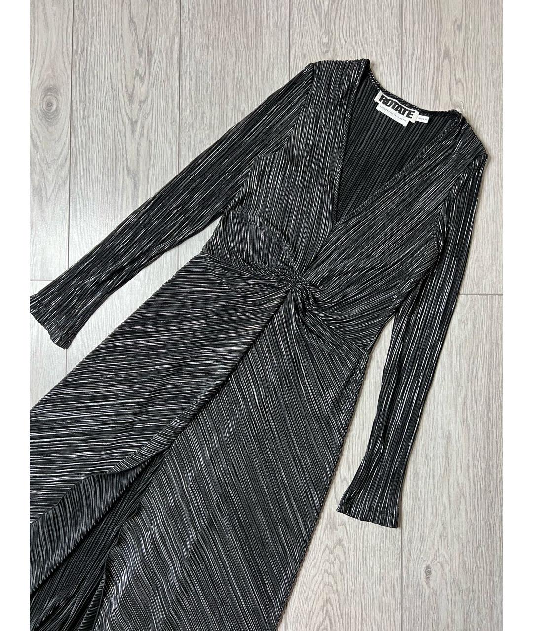 ROTATE Черное полиэстеровое платье, фото 8