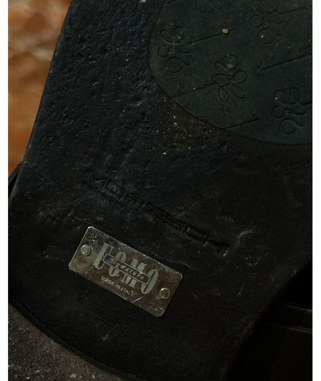 UOMO COLLEZIONI Коричневые кожаные шлепанцы, фото 4
