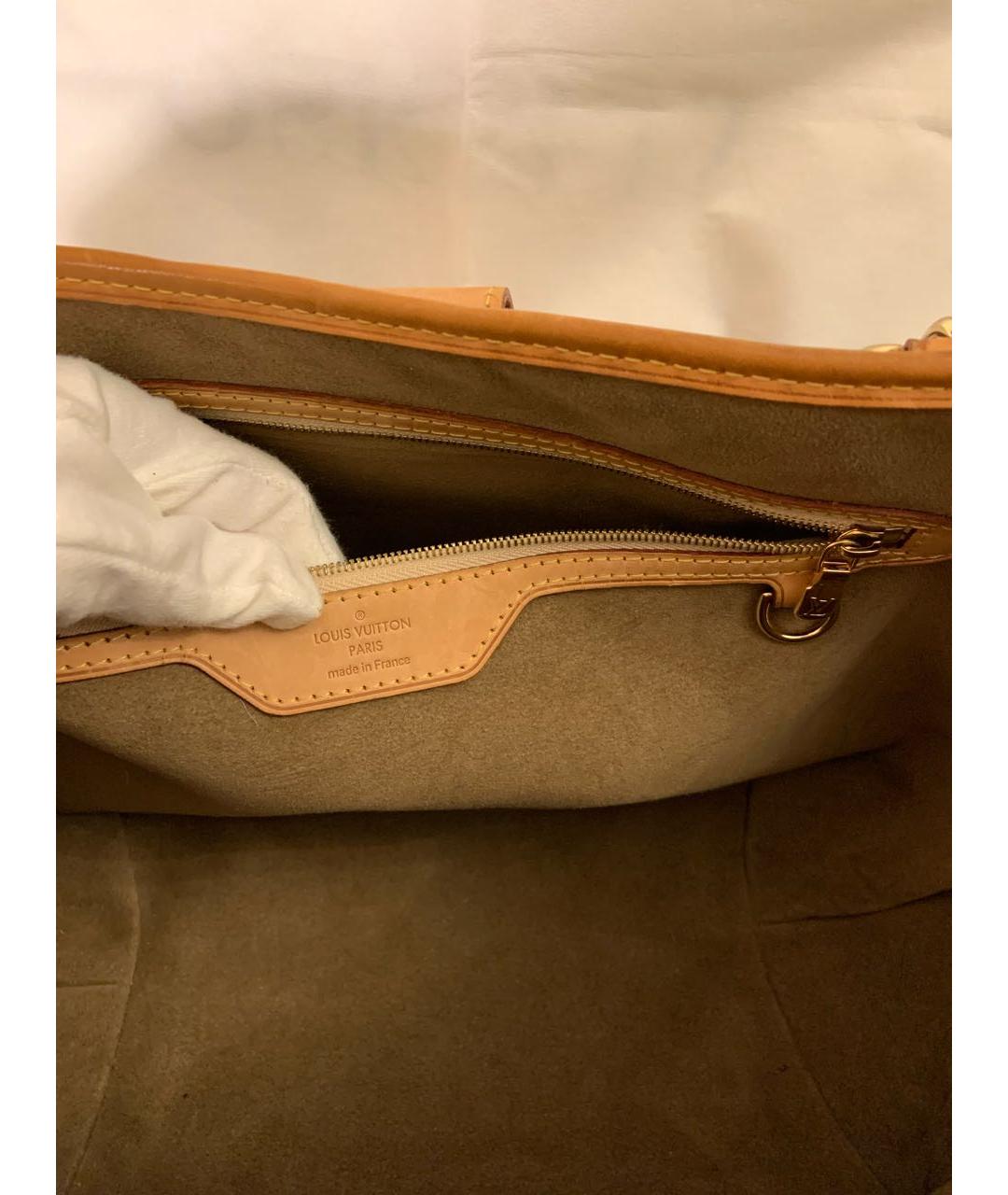 LOUIS VUITTON Коричневая кожаная сумка тоут, фото 8