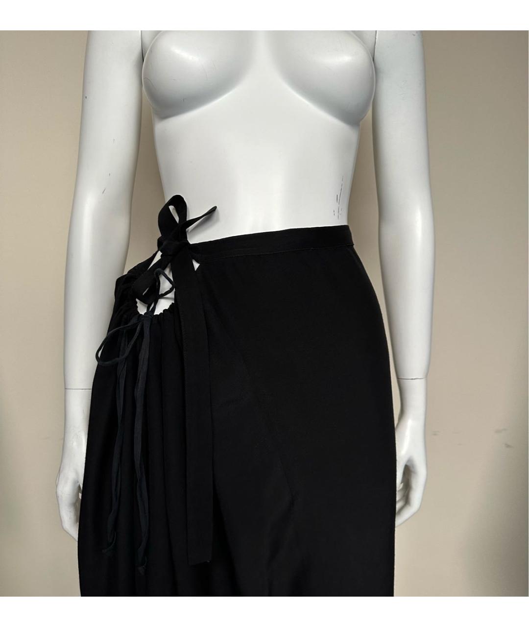 ANN DEMEULEMEESTER Черная хлопковая юбка макси, фото 2