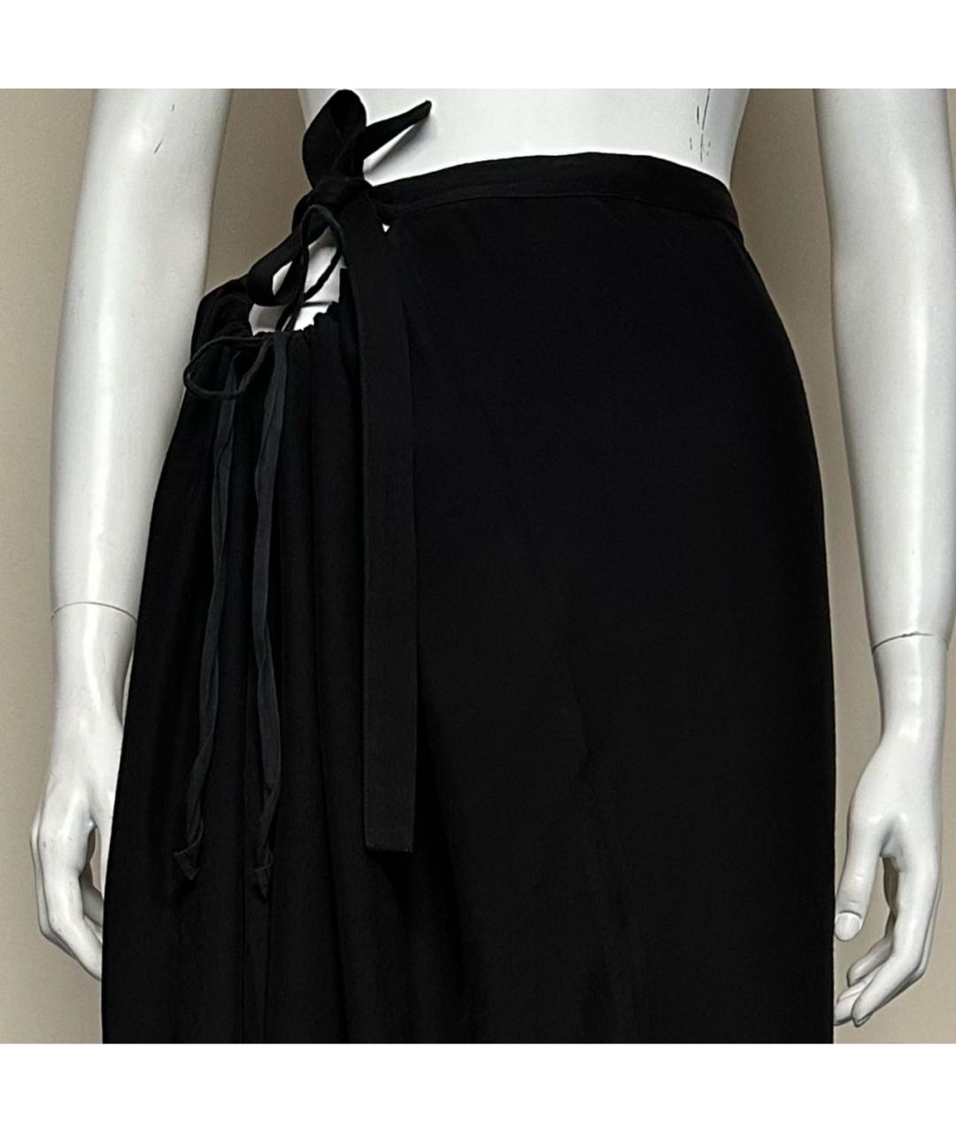 ANN DEMEULEMEESTER Черная хлопковая юбка макси, фото 6