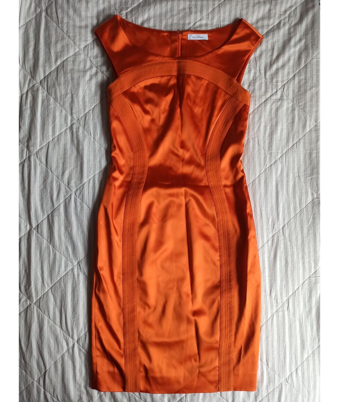 VERSACE COLLECTION Оранжевое ацетатное коктейльное платье, фото 2