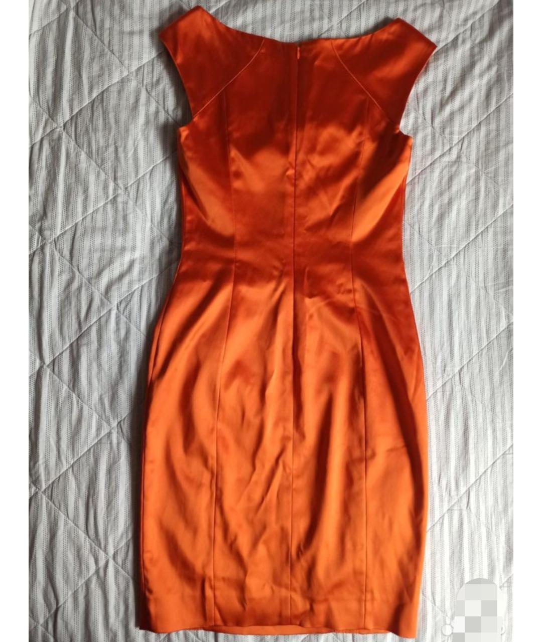 VERSACE COLLECTION Оранжевое ацетатное коктейльное платье, фото 5