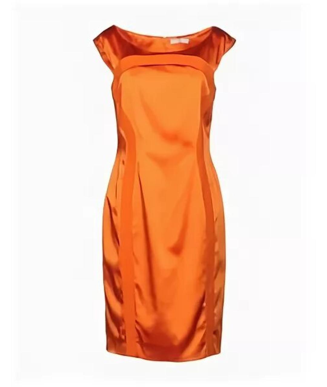 VERSACE COLLECTION Оранжевое ацетатное коктейльное платье, фото 1