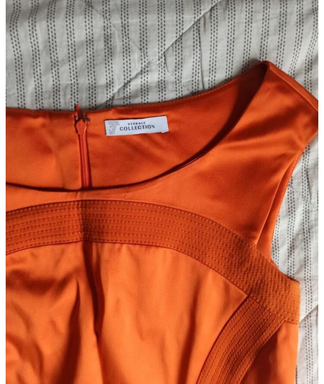 VERSACE COLLECTION Оранжевое ацетатное коктейльное платье, фото 3