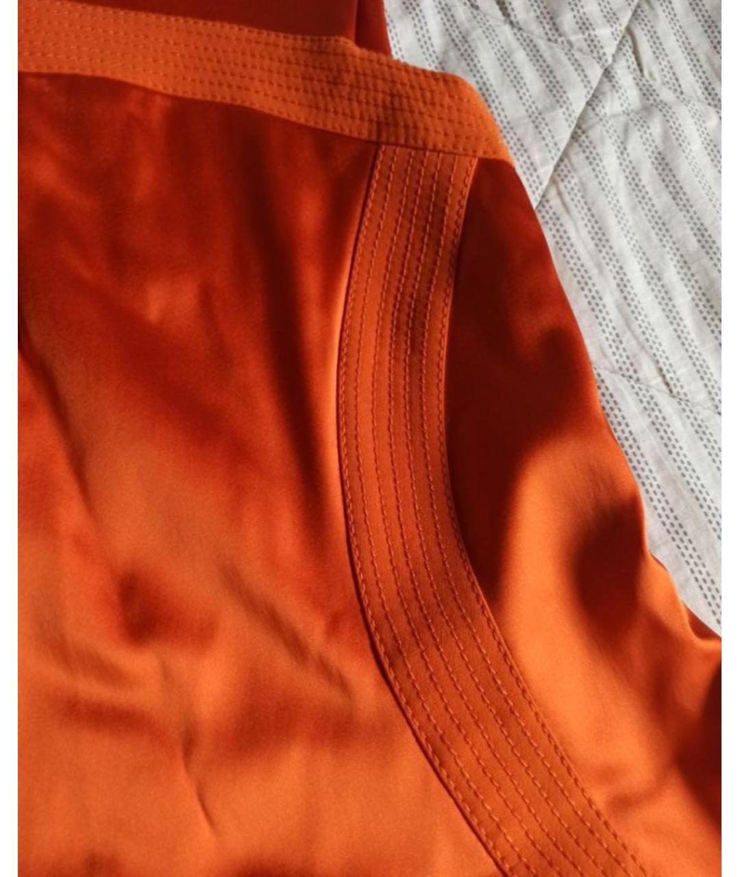 VERSACE COLLECTION Оранжевое ацетатное коктейльное платье, фото 7