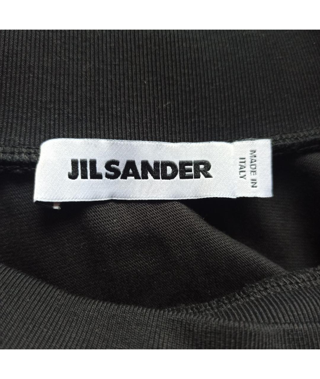 JIL SANDER Черная хлопковая юбка миди, фото 2