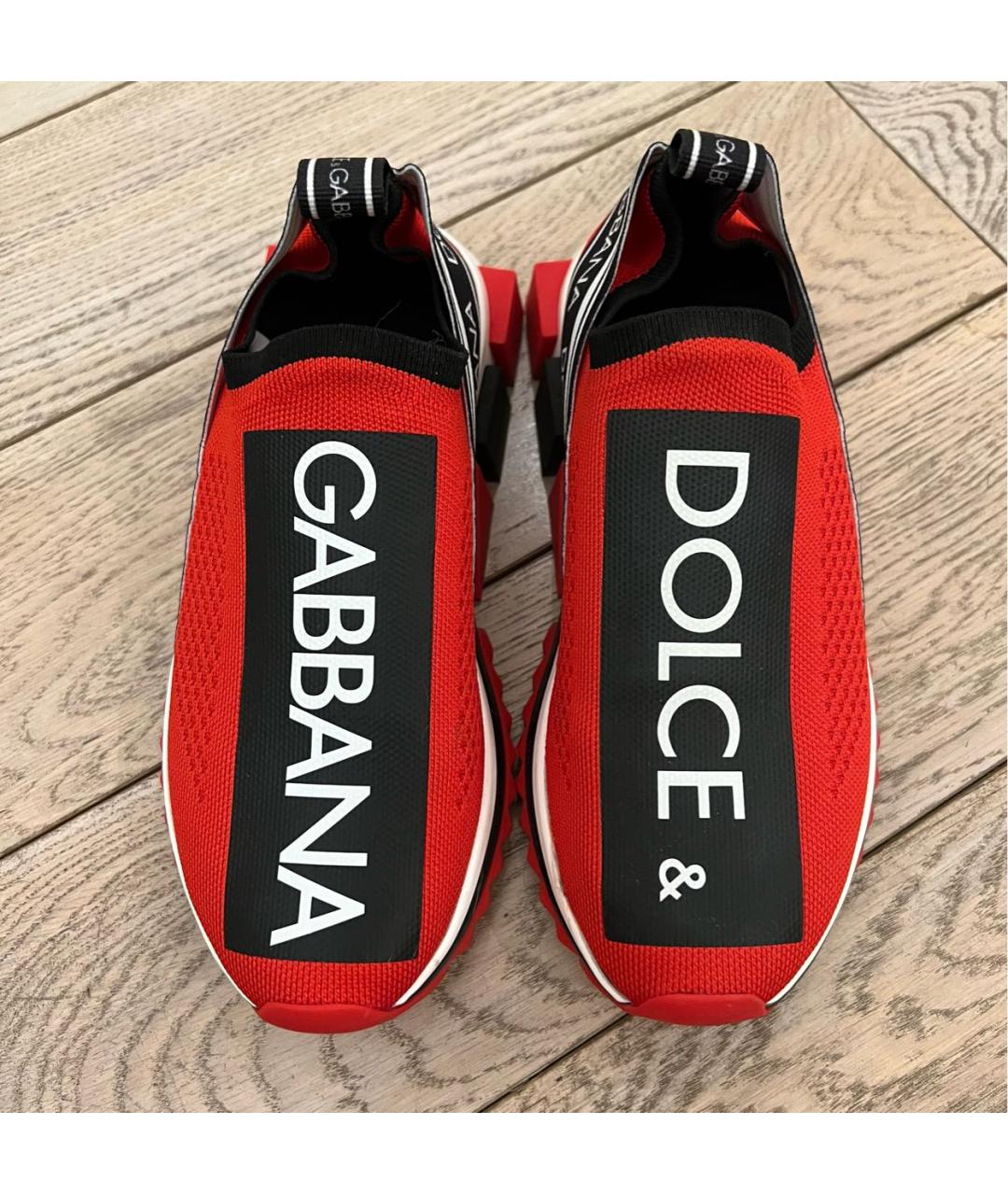 DOLCE&GABBANA Красные текстильные кроссовки, фото 2