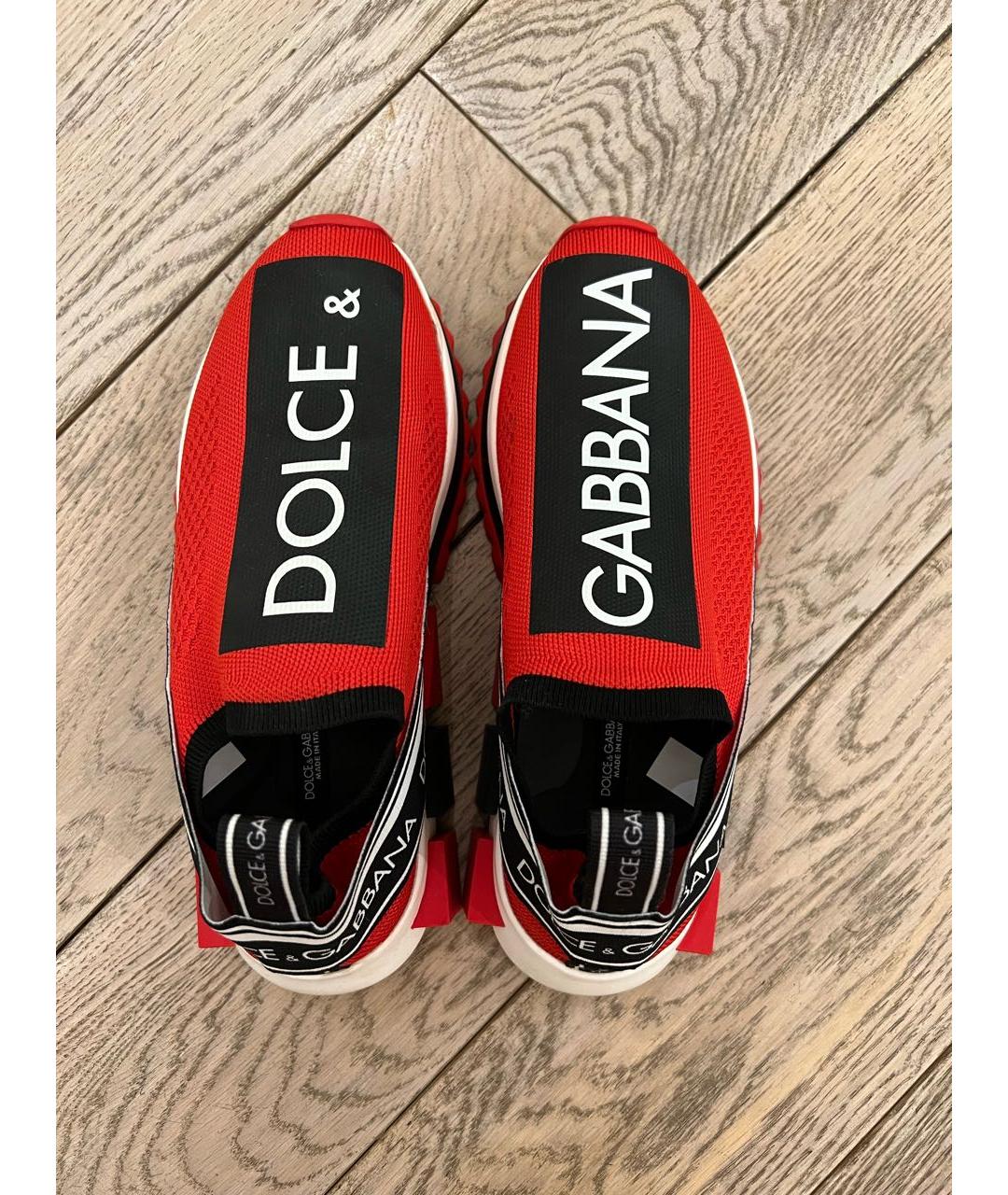 DOLCE&GABBANA Красные текстильные кроссовки, фото 3