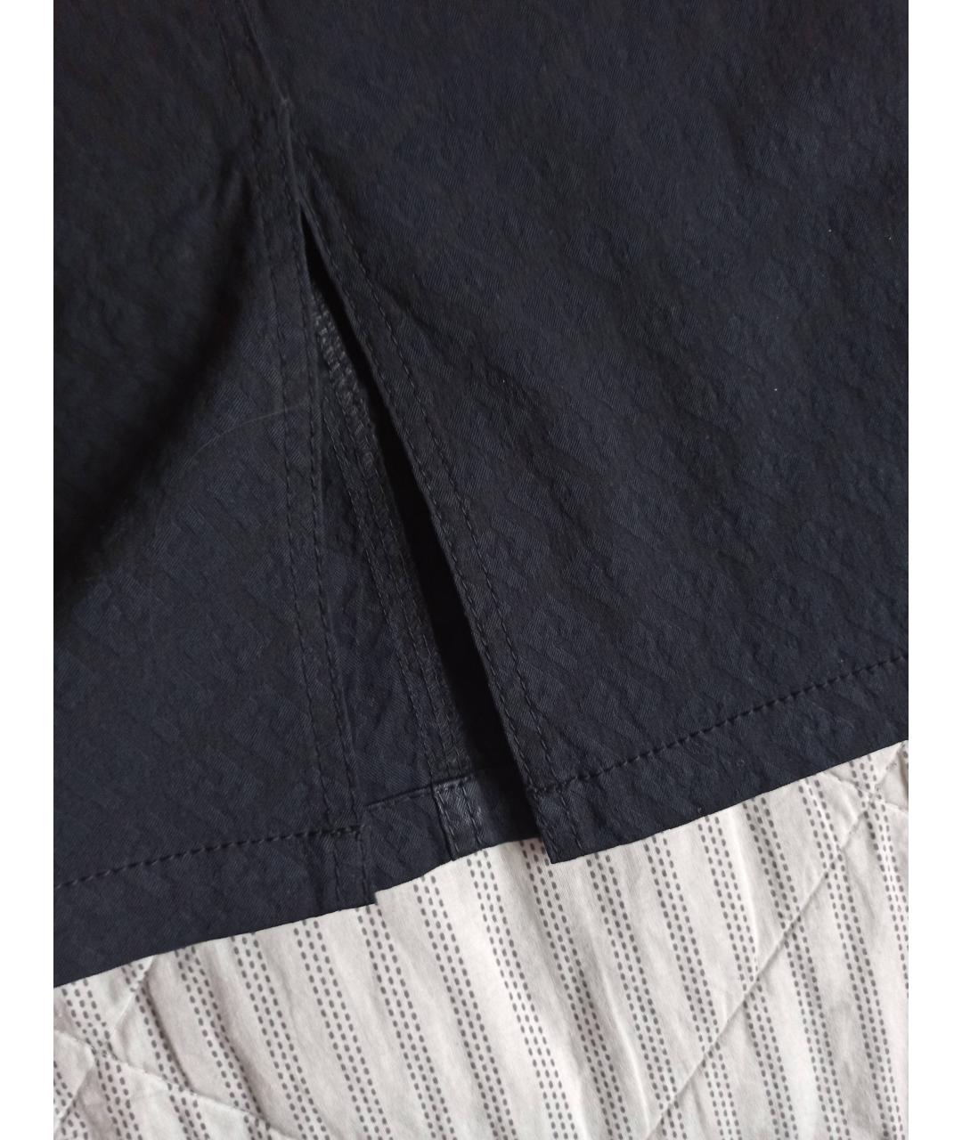 FENDI Черная хлопко-эластановая юбка мини, фото 6