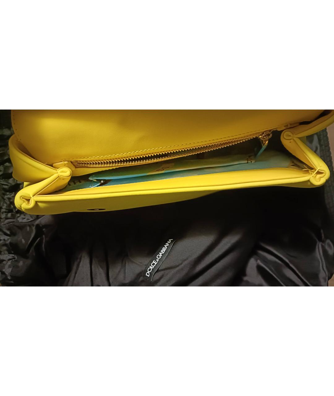 DOLCE&GABBANA Желтая синтетическая сумка через плечо, фото 8