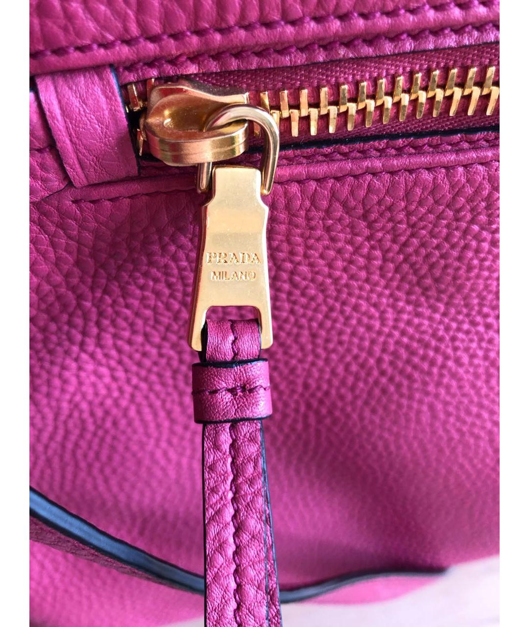 PRADA Розовая кожаная сумка через плечо, фото 7