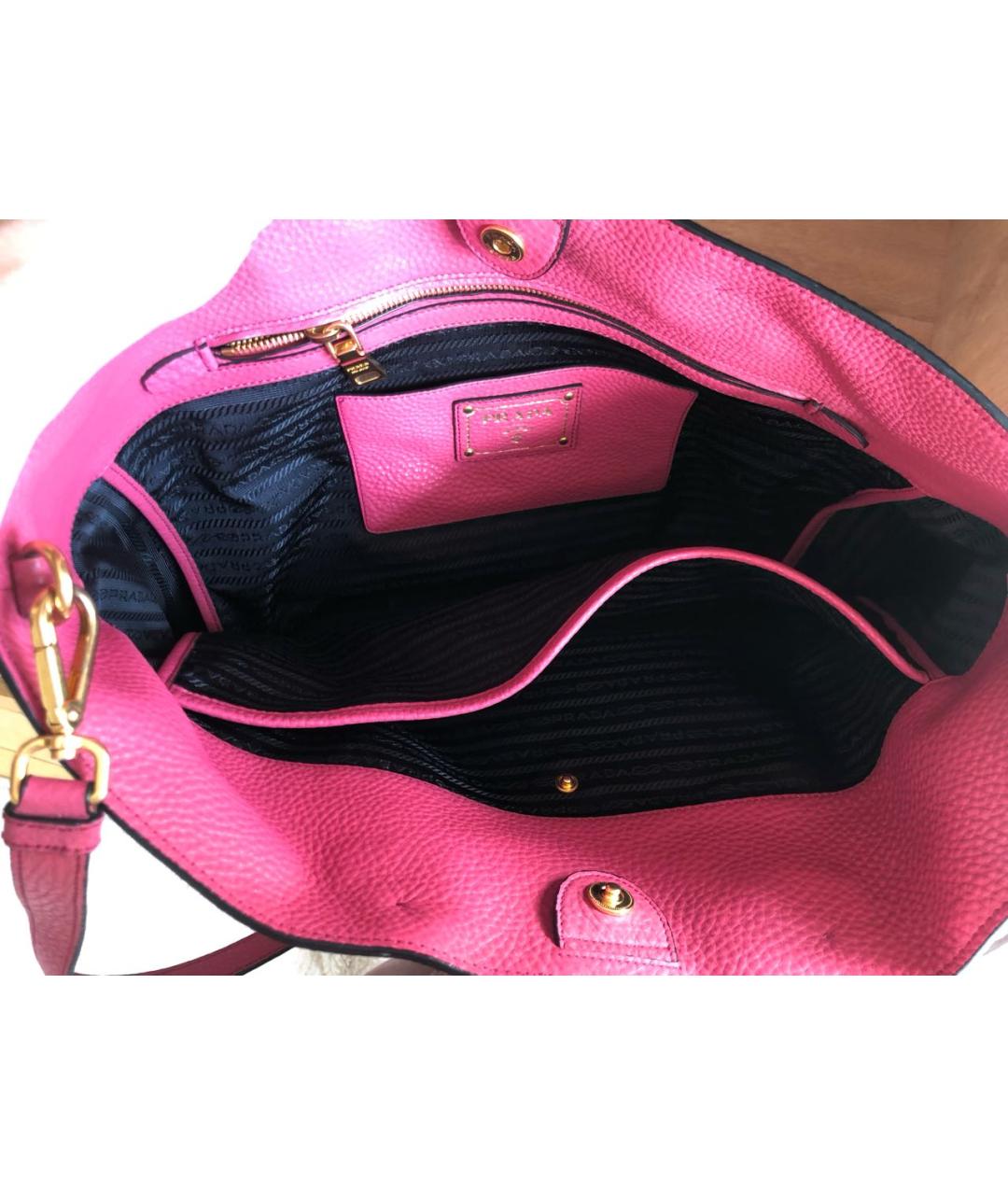 PRADA Розовая кожаная сумка через плечо, фото 6