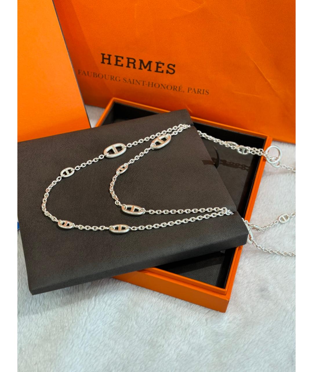 HERMES PRE-OWNED Серебряное серебряное колье, фото 4