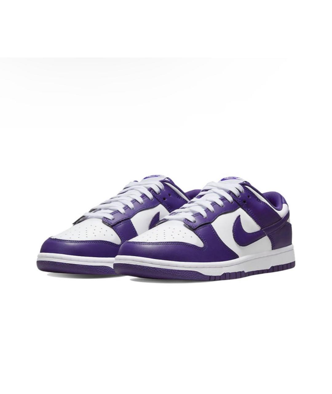 NIKE Фиолетовые кожаные низкие кроссовки / кеды, фото 2