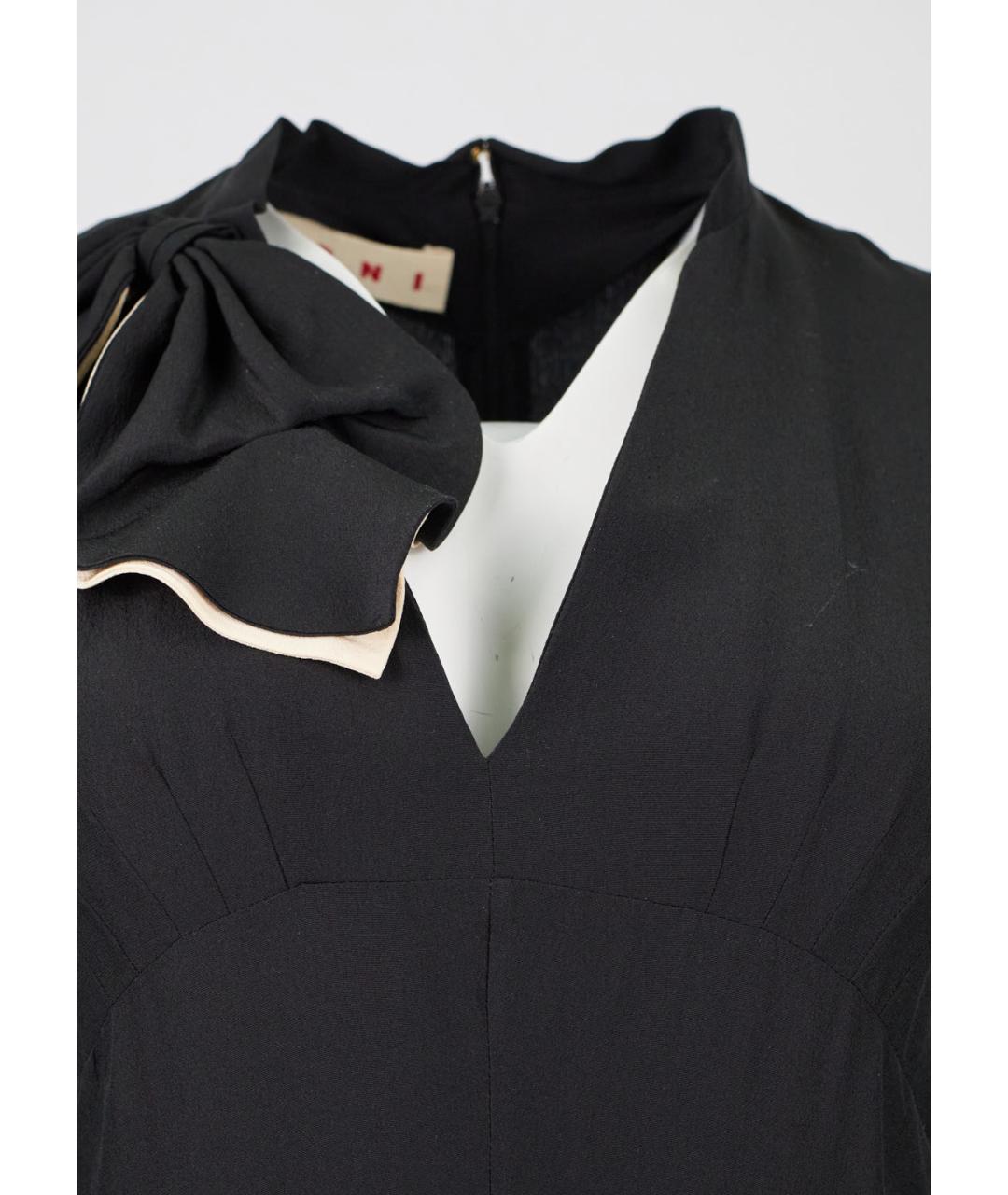 MARNI Черное шелковое коктейльное платье, фото 4
