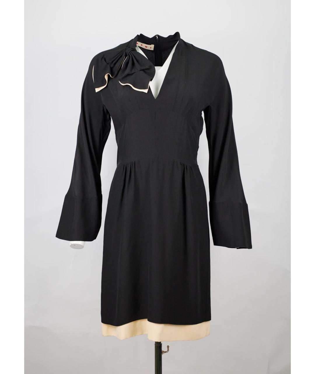 MARNI Черное шелковое коктейльное платье, фото 5