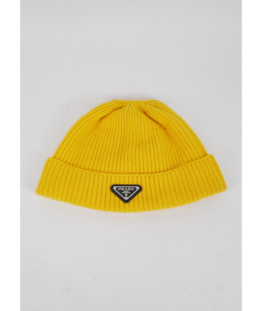 PRADA Желтая шерстяная шапка, фото 5