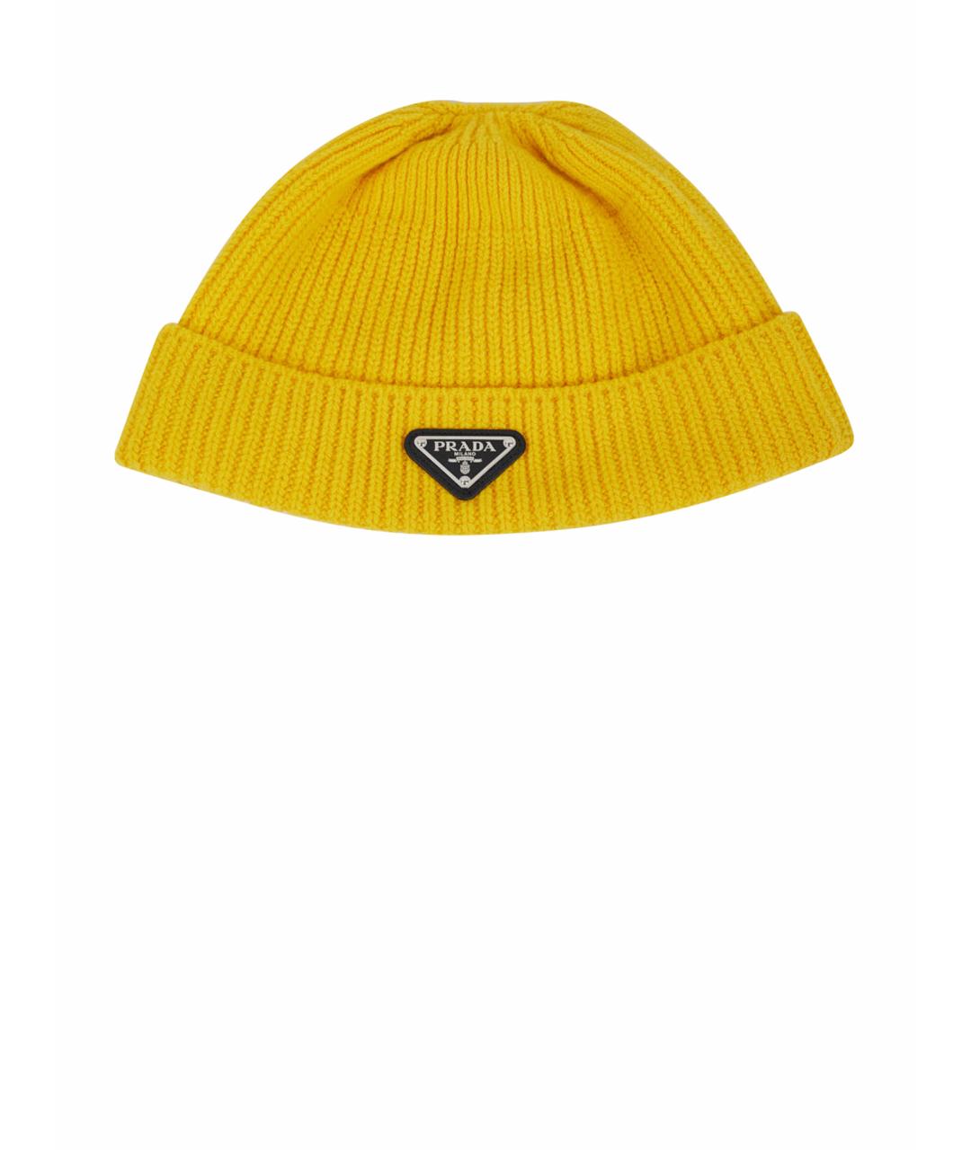 PRADA Желтая шерстяная шапка, фото 1