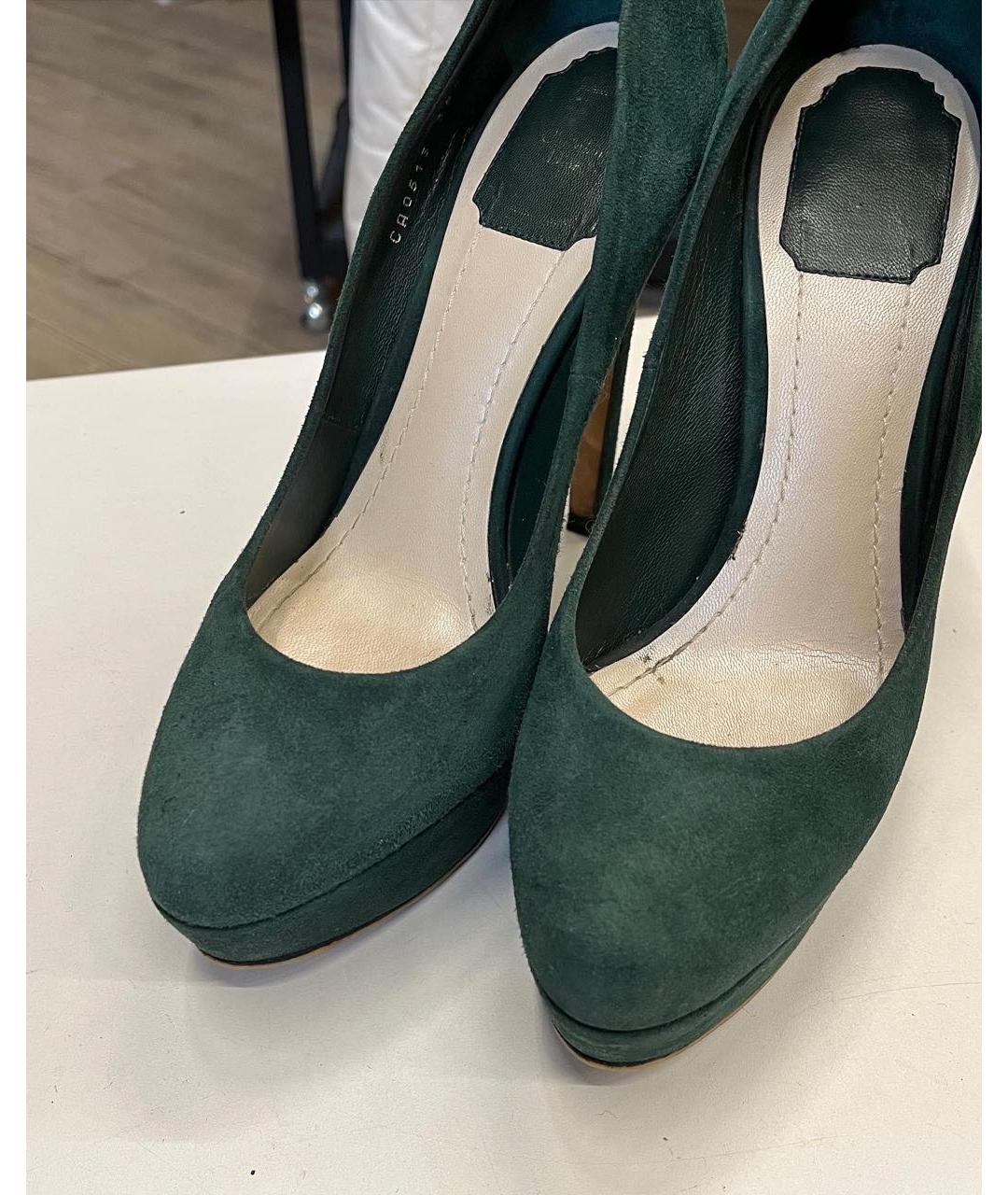 CHRISTIAN DIOR PRE-OWNED Зеленые замшевые туфли, фото 2