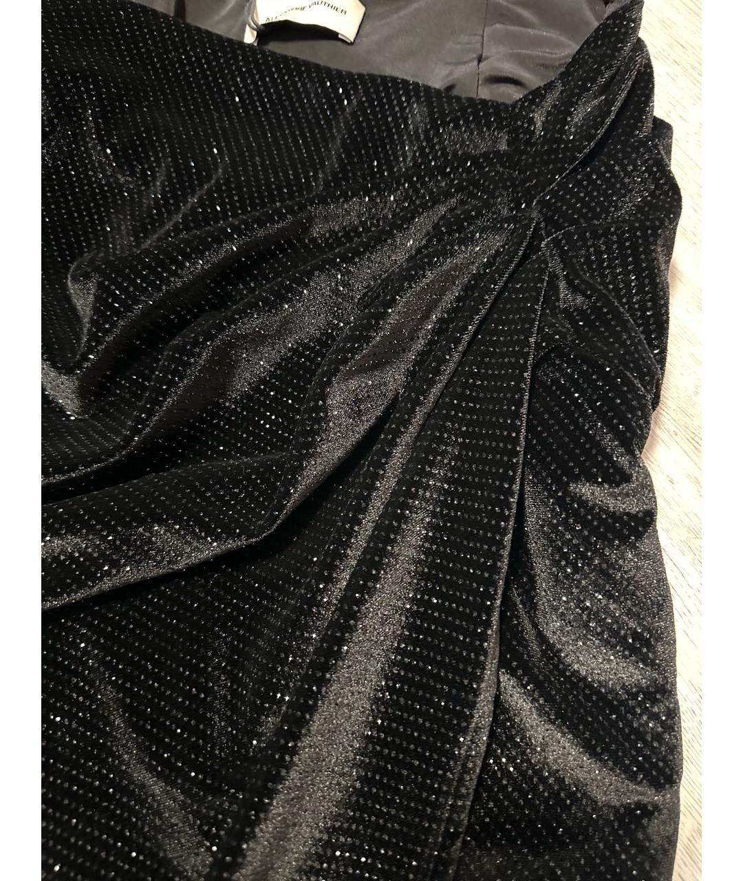 ALEXANDRE VAUTHIER Черная полиэстеровая юбка мини, фото 4