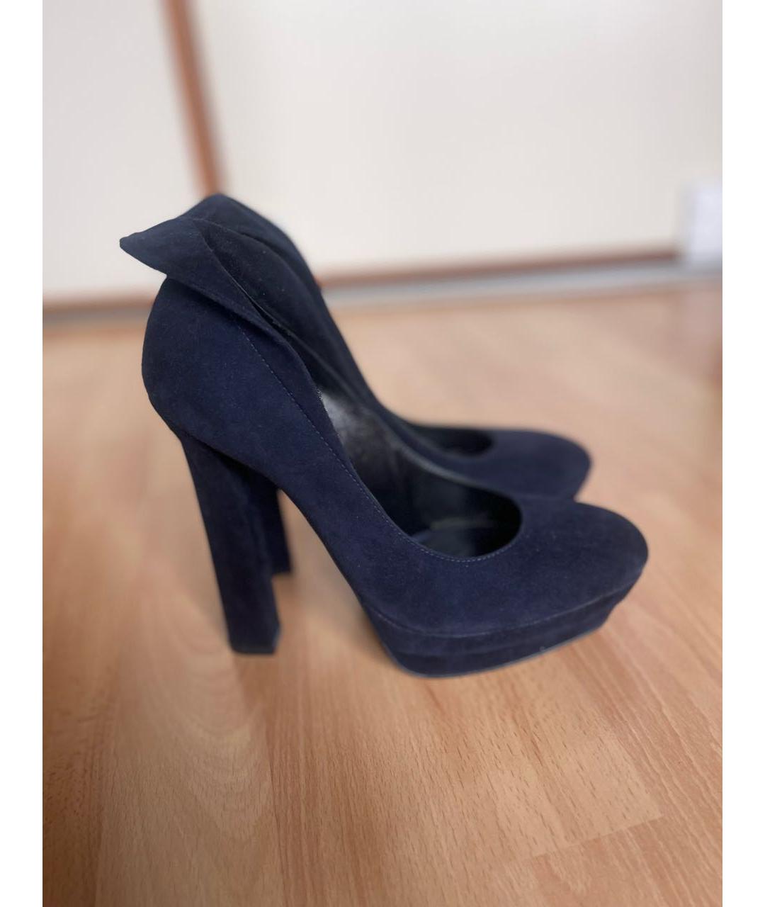BOTTEGA VENETA Синие замшевые туфли, фото 6
