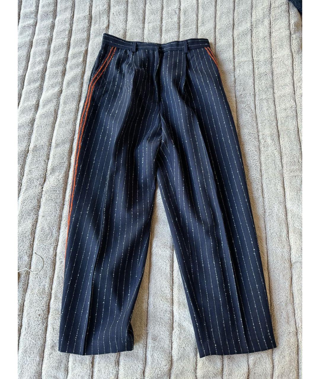 ACNE STUDIOS Темно-синие шерстяные брюки широкие, фото 5